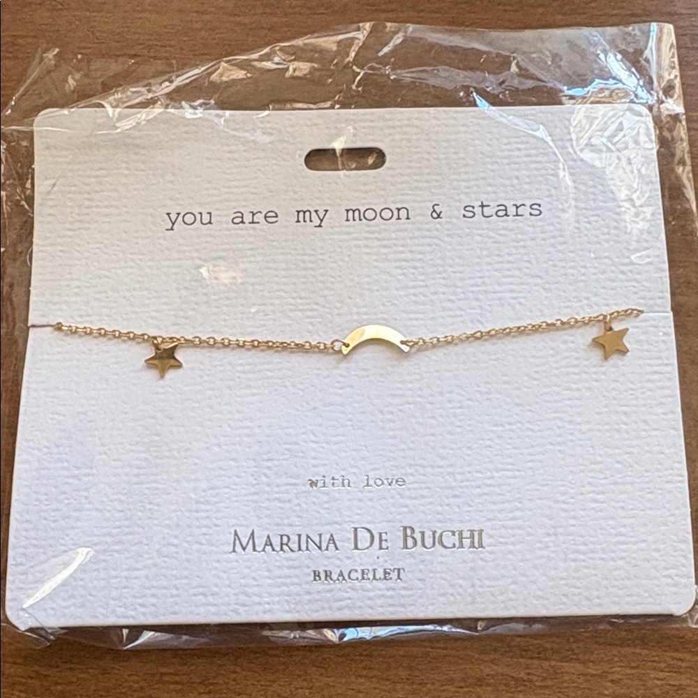 Maria De BUCHI Gold Moon & Stars Bracelet. Gold Plated NWT